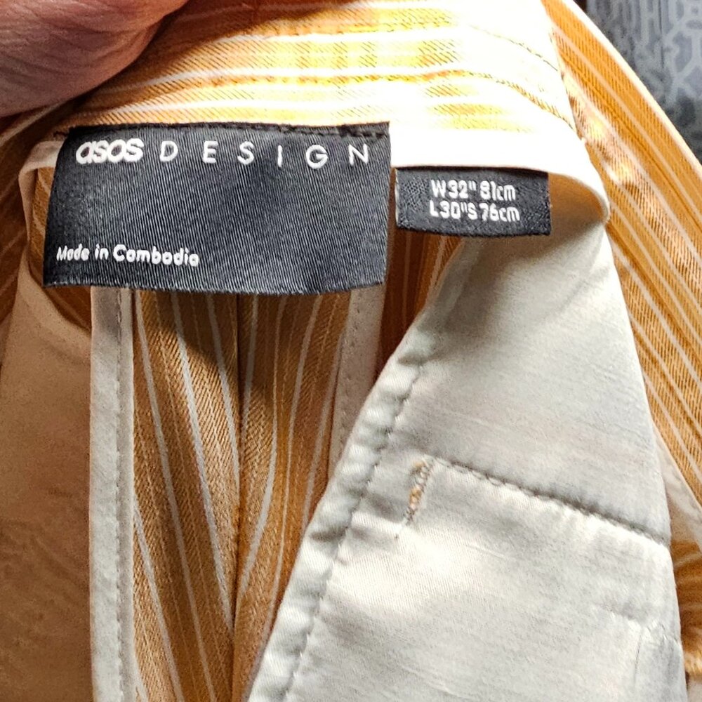 ASOS Design Pinstripe Drawstring Pants – W32 L30 - Picture 5 of 7